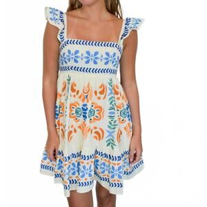NEW FLYING TOMATO capri bloom mini dress in white